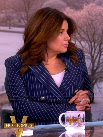 Ana's blue pinstripe blazer on The View