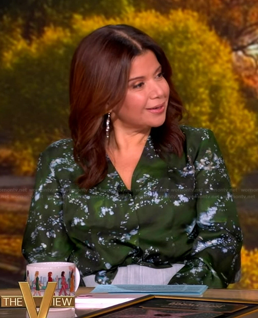 Ana’s green printed blouse on The View