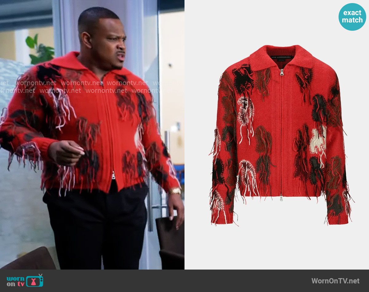 Andersson Bell Rainbow Intarisa Zip Up Cardigan worn by Maurice Webb (Brian Jordan Jr.) on Tyler Perrys Sistas