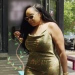 Angel’s green floral print maxi dress on The Real Housewives of Potomac