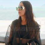 Angie’s black organza jackdet on The Real Housewives of Salt Lake City