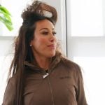 Angie’s brown track jacket and pants on The Real Housewives of Salt Lake City