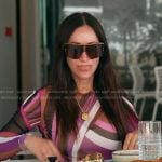 Angie's pink abstract print dress on The Real Housewives of Salt Lake City