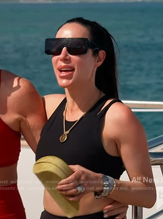Angie’s black sports bra on The Real Housewives of Salt Lake City