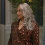 Anita’s sequin belted jacket on Beyond the Gates