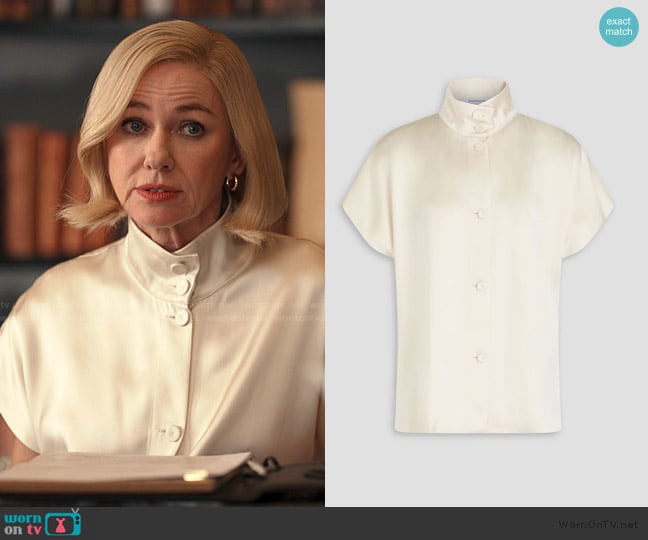 Another Tomorrow Satin turtleneck top worn by Liberty Ronson (Naomi Watts) on Alls Fair
