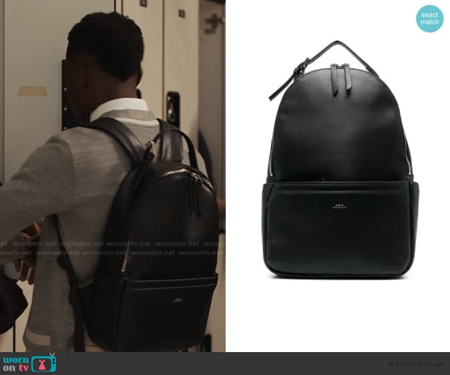 APC Sac Leather Backpack worn by Carlton Banks (Olly Sholotan) on Bel-Air