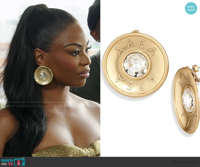 Area Crystal stud earrings worn by Keiarna Stewart on The Real Housewives of Potomac