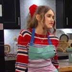 Ari’s red striped sweater and apron on Days of our Lives