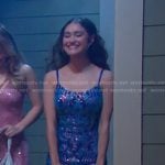 Ari’s blue sequin slit dress on Days of our Lives