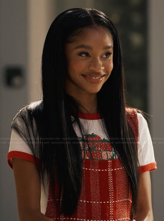 Ashley’s red plaid apron on Bel-Air