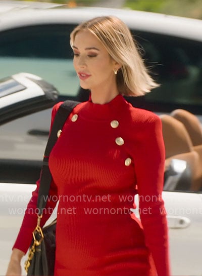 Ashtyn’s red button detail dress on Selling the OC