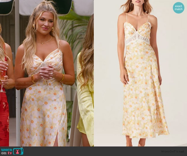 ASTR the Label Ivanna Floral Lace Maxi Dress worn by Fiona Belle (Fiona Belle) on Selling the OC