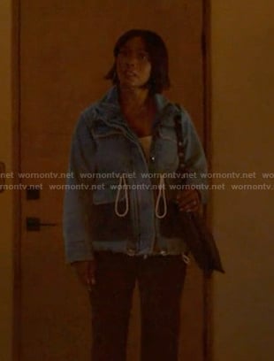 Athena's drawstring denim jacket on 9-1-1