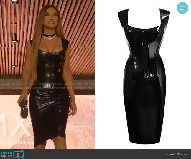 Atsuko Kudo Eden Corset Pencil Dress worn by Chrishell Stause on Selling Sunset