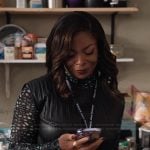 Ava’s leather pleated top on Abbott Elementary