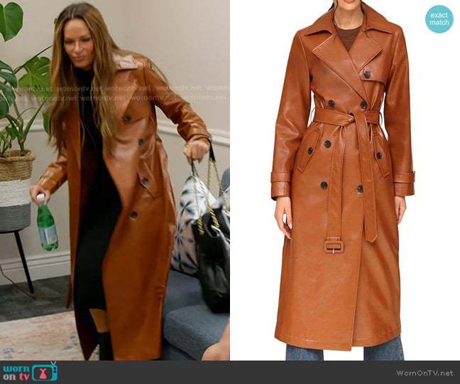 Avec Les Filles Faux Leather Trench Coat worn by Britani Bateman on The Real Housewives of Salt Lake City
