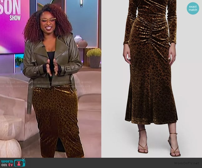 Avec Les Filles Front Ruched Midi Skirt worn by Jennifer Hudson on The Jennifer Hudson Show