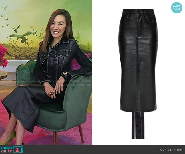 Balenciaga Laced Leather Skirt worn by Michelle Yeoh on Today