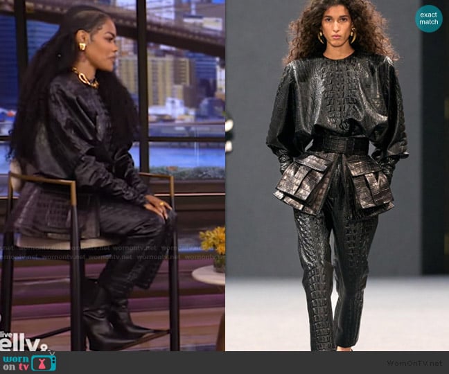 Balmain 2025 Fall Winter Collection worn by Teyana Taylor on Live with Kelly and Mark