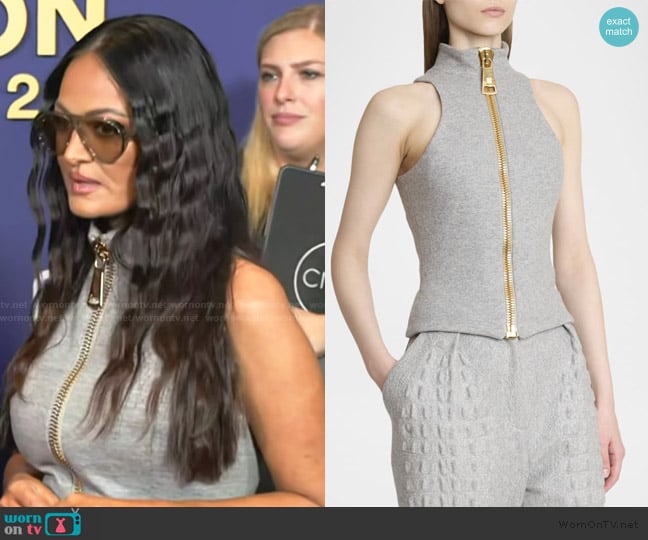 Balmain Zipped Knit Vest worn by Lisa Barlow on Access Hollywood