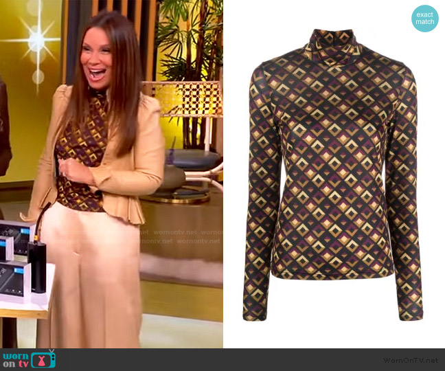 Barbara Bui Seventies-print roll-neck top worn by Gretta Monahan on The View