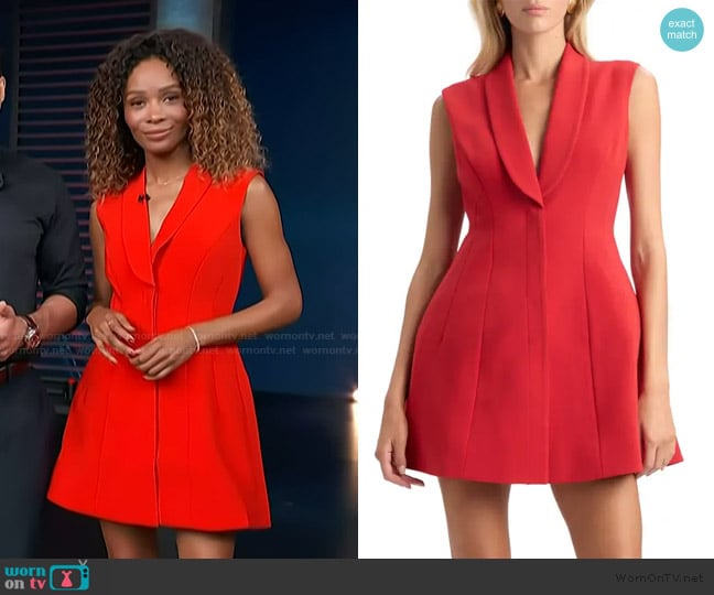 Zuri’s red mini dress on Access Hollywood