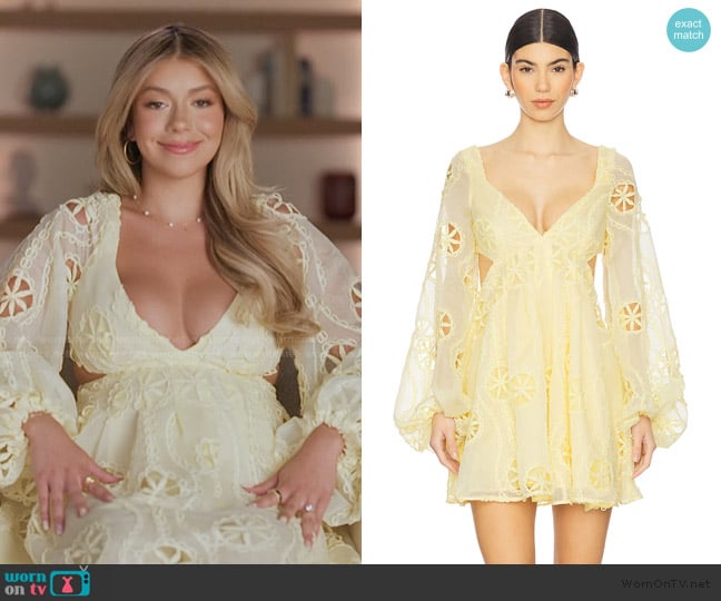 Bardot Jovie Long Sleeve Babydoll Dress worn by Jen Affleck on The Secret Lives of Mormon Wives