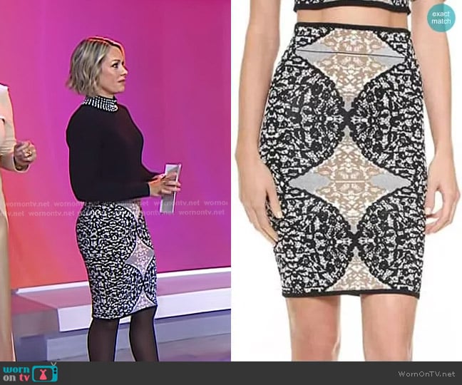 Bcbgmaxazria Battenburg Pencil Skirt worn by Dylan Dreyer on Today