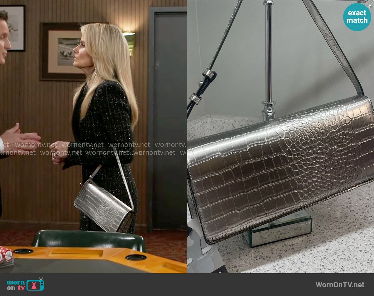 Bcbgmaxazria Silver Crocodile Embossed worn by Vanessa McBride (Lauren Buglioli) on Beyond the Gates