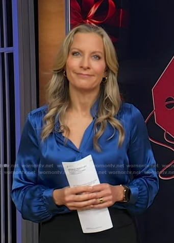 Becky’s blue satin blouse on Good Morning America