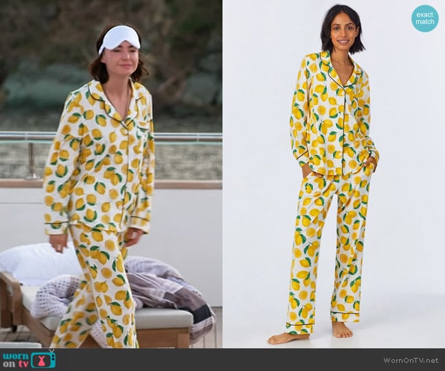 BedHead Cotton Long Sleeve PJ Set in Main Squeeze worn by Bronwyn Newport on The Real Housewives of Salt Lake City