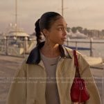 Chelsea’s beige jacket on Reasonable Doubt