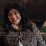 Bela’s leopard print jacket on Ghosts