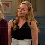Belle’s black and white cross waist dress on Days of our Lives