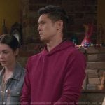 Blue’s berry pink hoodie on Greys Anatomy