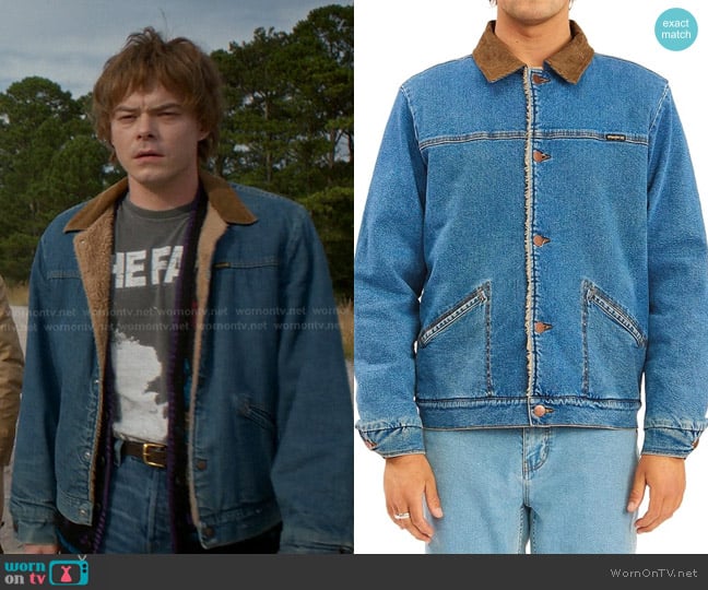 Billabong x Wrangler Range Denim Sherpa Mens Jacket worn by Jonathan Byers (Charlie Heaton) on Stranger Things