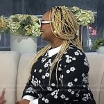 Oyinkan Braithwaite’s black floral collared dress on Today