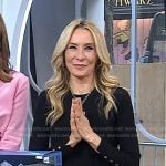 Chassie’s black button sleeve sweater and red check skirt on Today