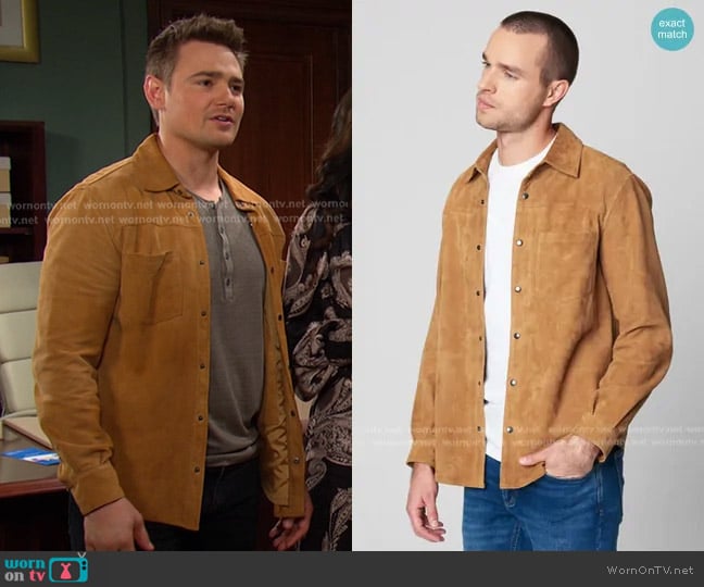 Blank NYC Rock Solid Shacket worn by Johnny DiMera (Carson Boatman) on Days of our Lives