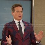 Leo’s navy and red floral blazer on Days of our Lives