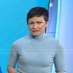 Stephanie’s blue ribbed turtleneck sweater on Today