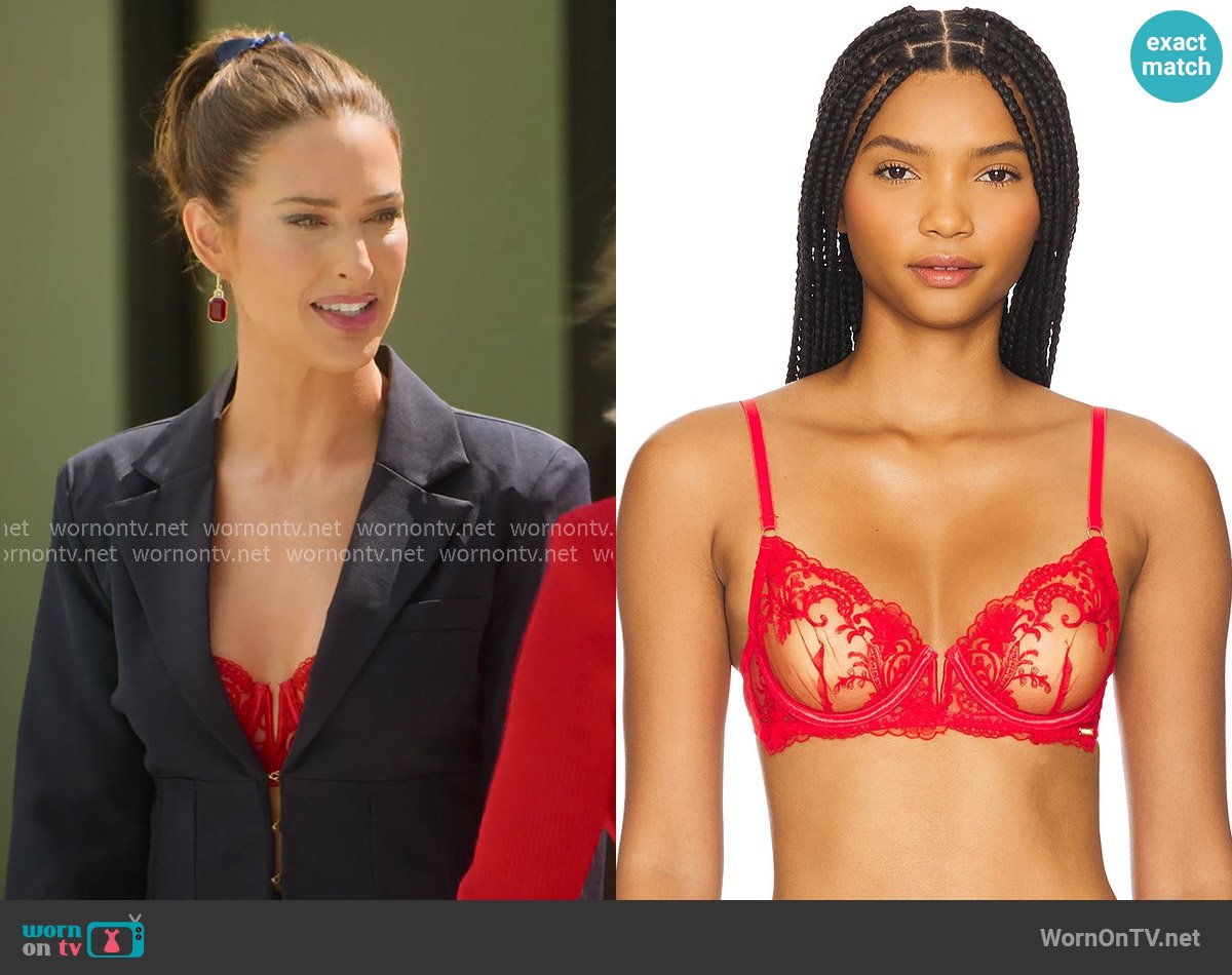 Bluebella Marseille Bra in Red worn by Polly Brindle (Polly Brindle) on Selling the OC