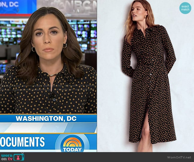 Boden Anita Long Sleeve Shirt Dress worn by Hallie Jackson on Today
