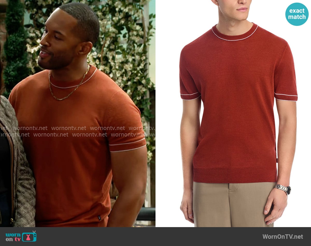 Carter’s orange short sleeve sweater on The Bold and the Beautiful