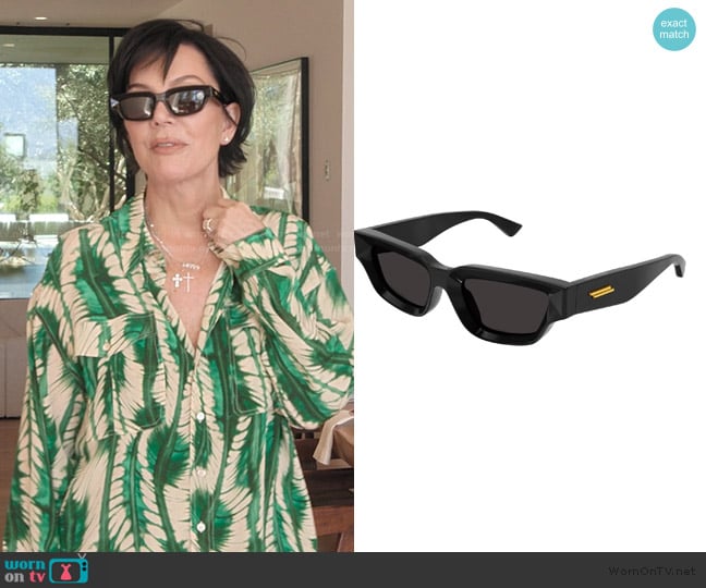 Bottega Veneta BV1250S Sunglasses worn by Kris Jenner (Kris Jenner) on The Kardashians