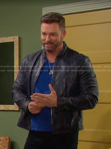 Brady’s blue leather jacekt on Days of our Lives