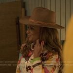 Brandy’s floral button down blouse on Reasonable Doubt