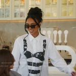 Bre’s white print oversized shirt on Selling Sunset