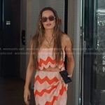 Britani’s pink and orange crochet top and skirt on The Real Housewives of Salt Lake City